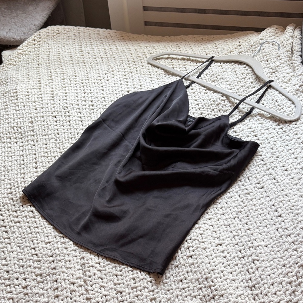 Dynamite Charcoal Satin Camisole